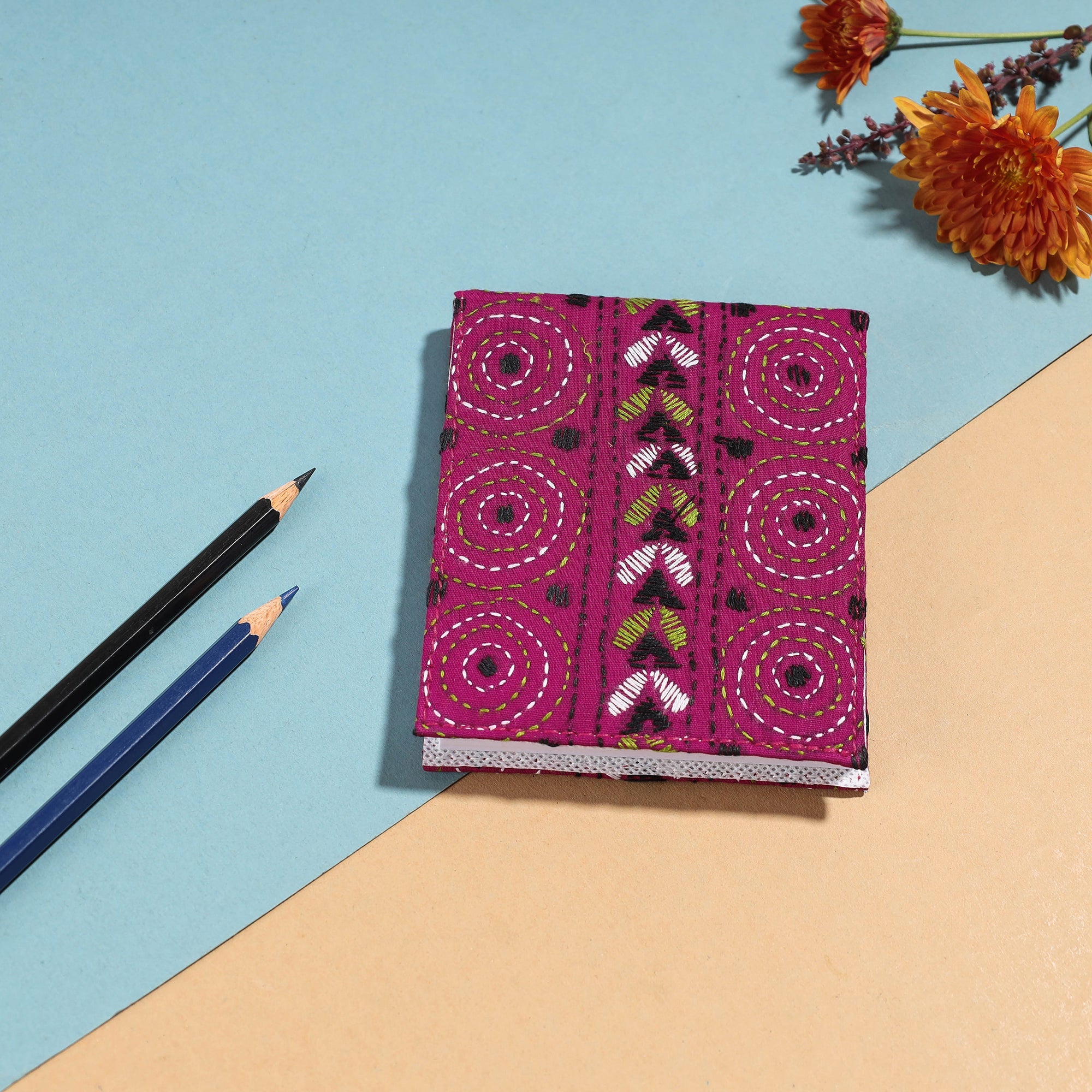 ASALKAAR Bengal Kantha Work Handcrafted Notepad (5 x 4 in)