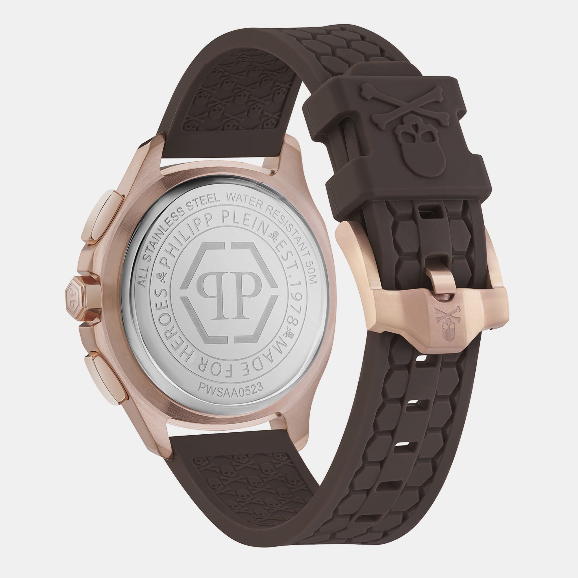 Philipp Plein High-Iconic Men Quartz Brown Dial Chronograph Silicone Watch PWSAA0523 - view 3