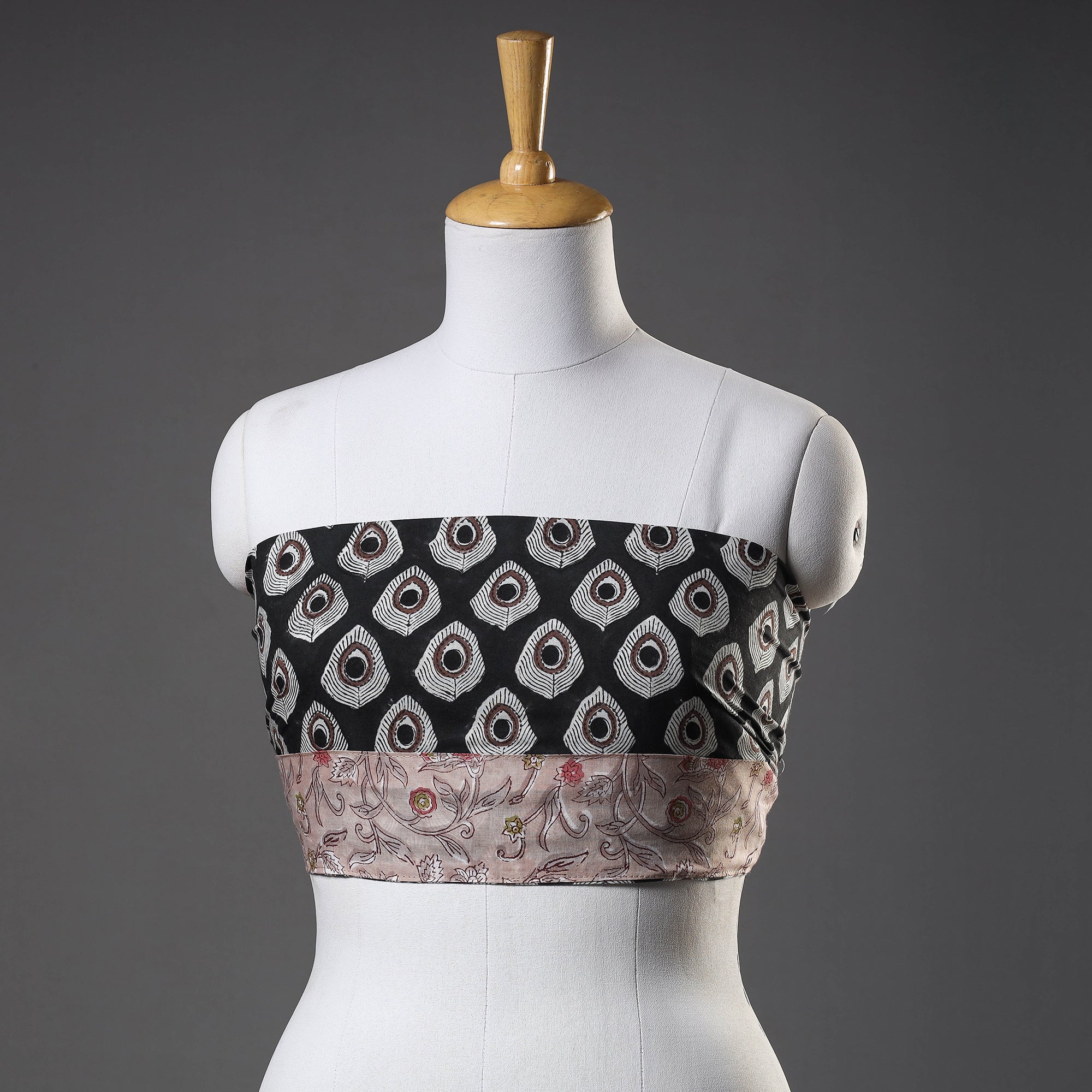 NOORI BAZAR Black - Sanganeri Block Printed Cotton Blouse Piece