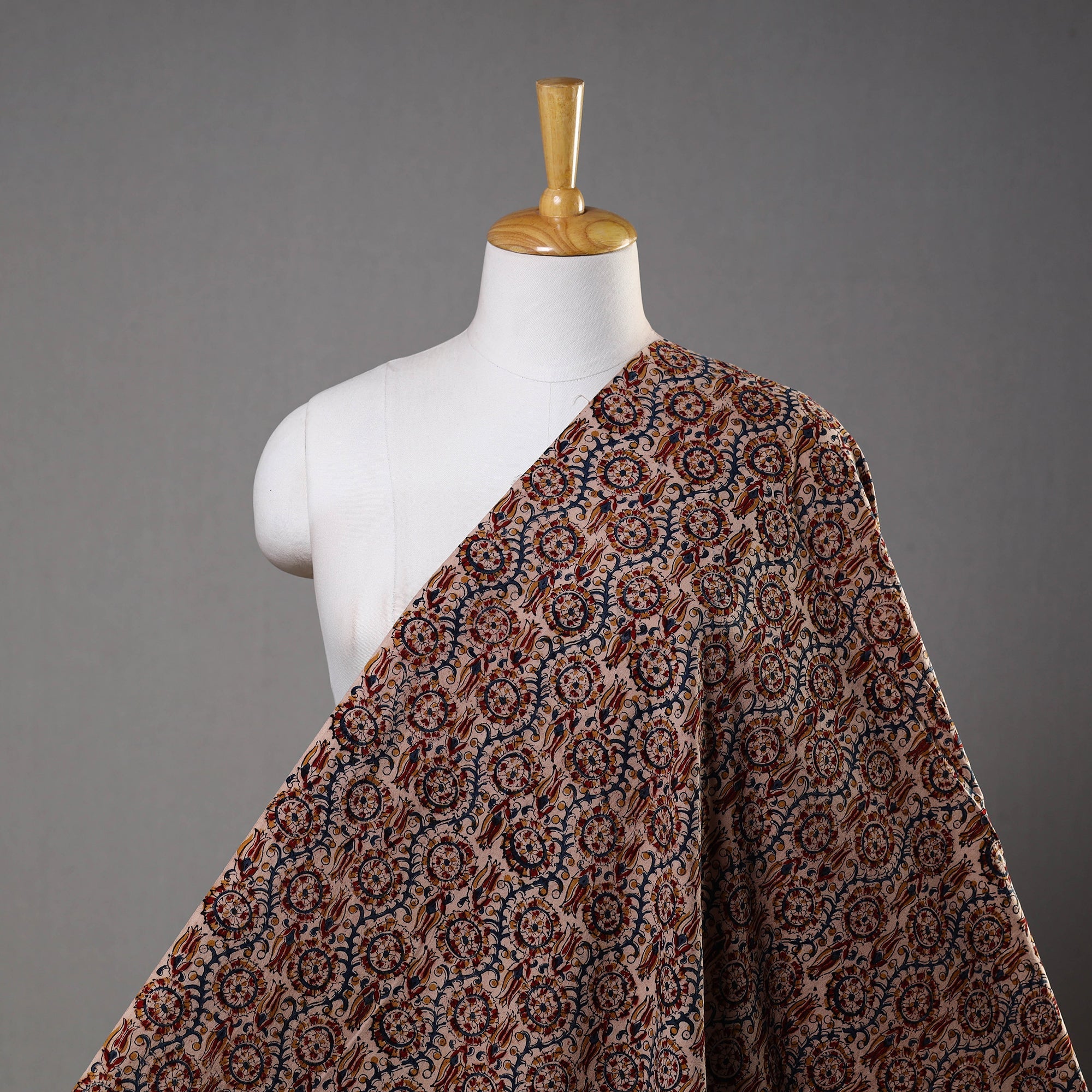 VENKATA BHANU KALAMKARI PEDANA Brown - Pedana Block Printed Cotton Kalamkari Fabric 20