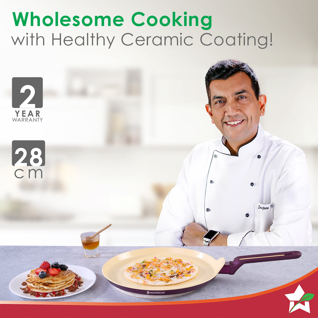 Bellagio Dosa Tawa | 28 cm | Non-Stick Ceramic Coating Non-Toxic | Pure Aluminium |by blacktree - view 2