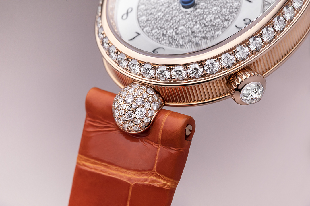 Breguet Reine Pave Dial Brown Strap Gold Touch Watch for Women - view 2
