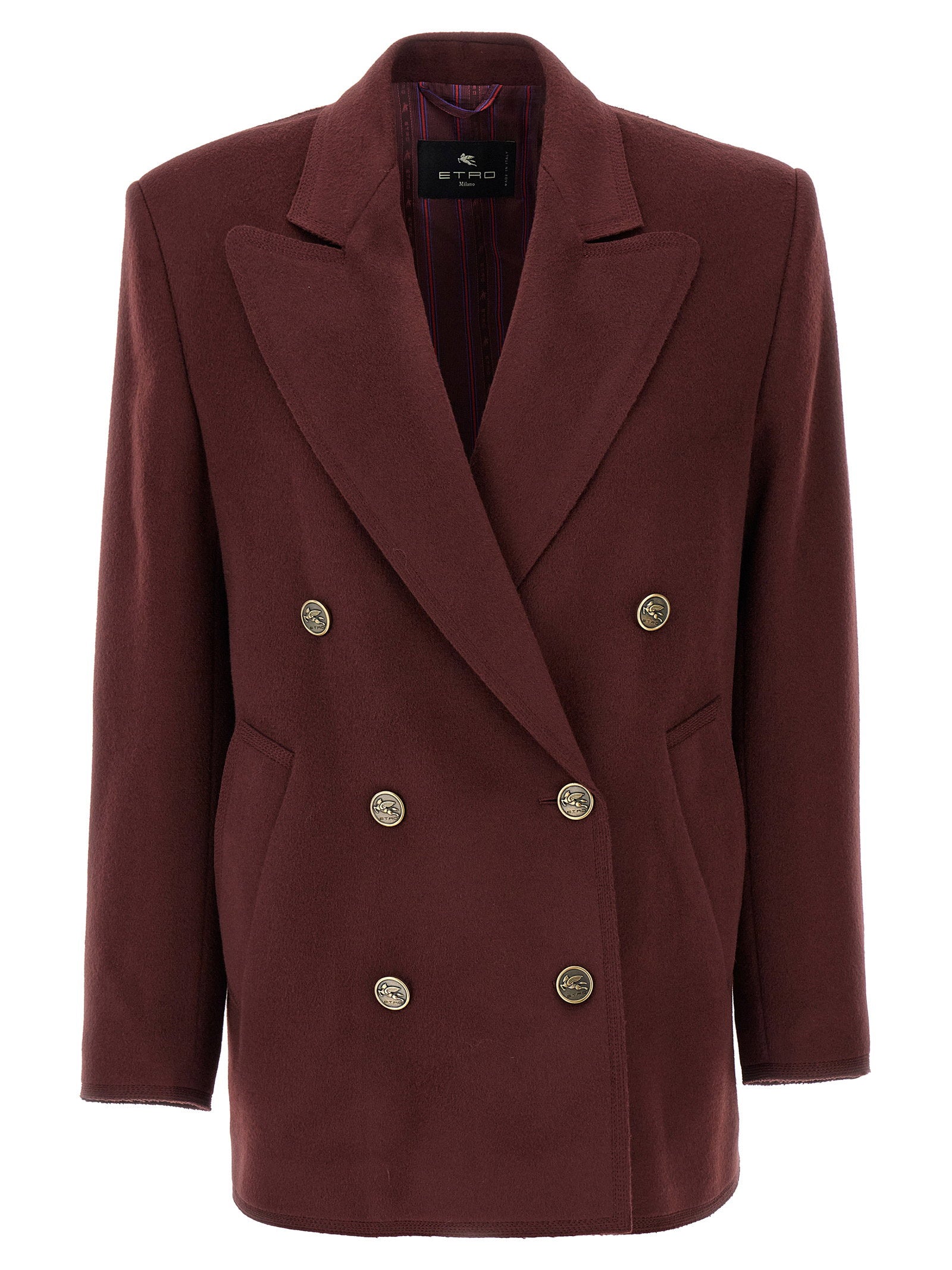Etro Double-breasted Blazer – 90% wool, 10% cashmere
