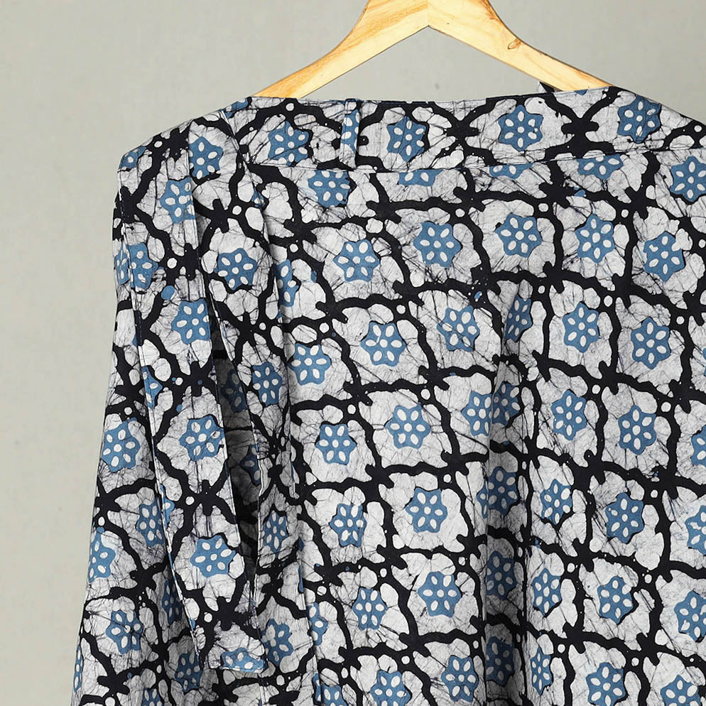 NOORI BAZAR Blue - Hand Batik Print Cotton Wrap Around Skirt 32 - view 2