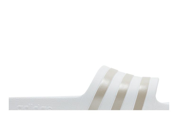 adidas Adilette Aqua Slides Cloud White Platinum Metallic - view 2