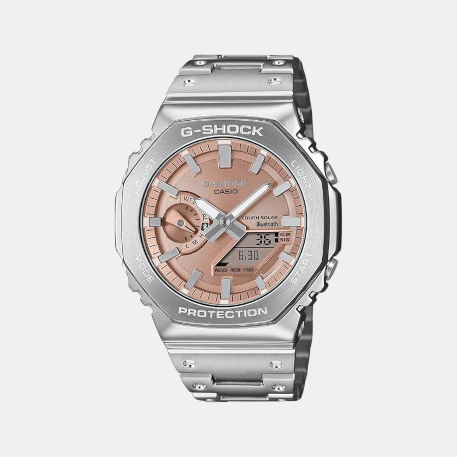 Casio G-Shock Men Quartz Orange Dial Analog-Digital Stainless Steel Watch G1629