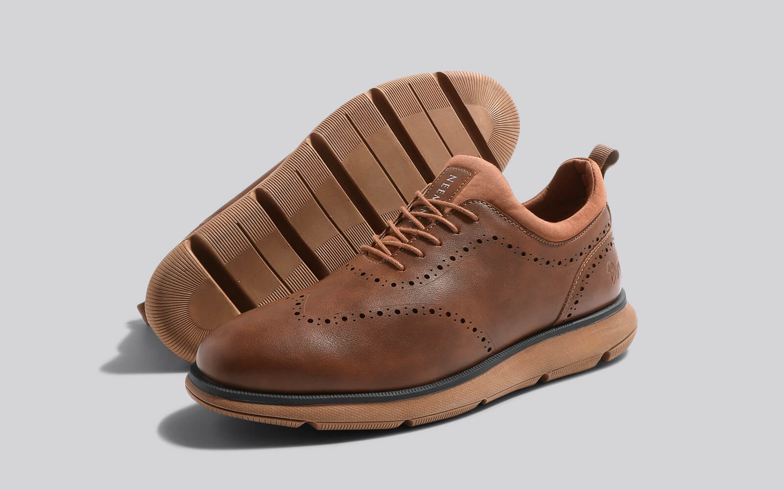 Neeman's Crossover Brogues : Tan - view 4