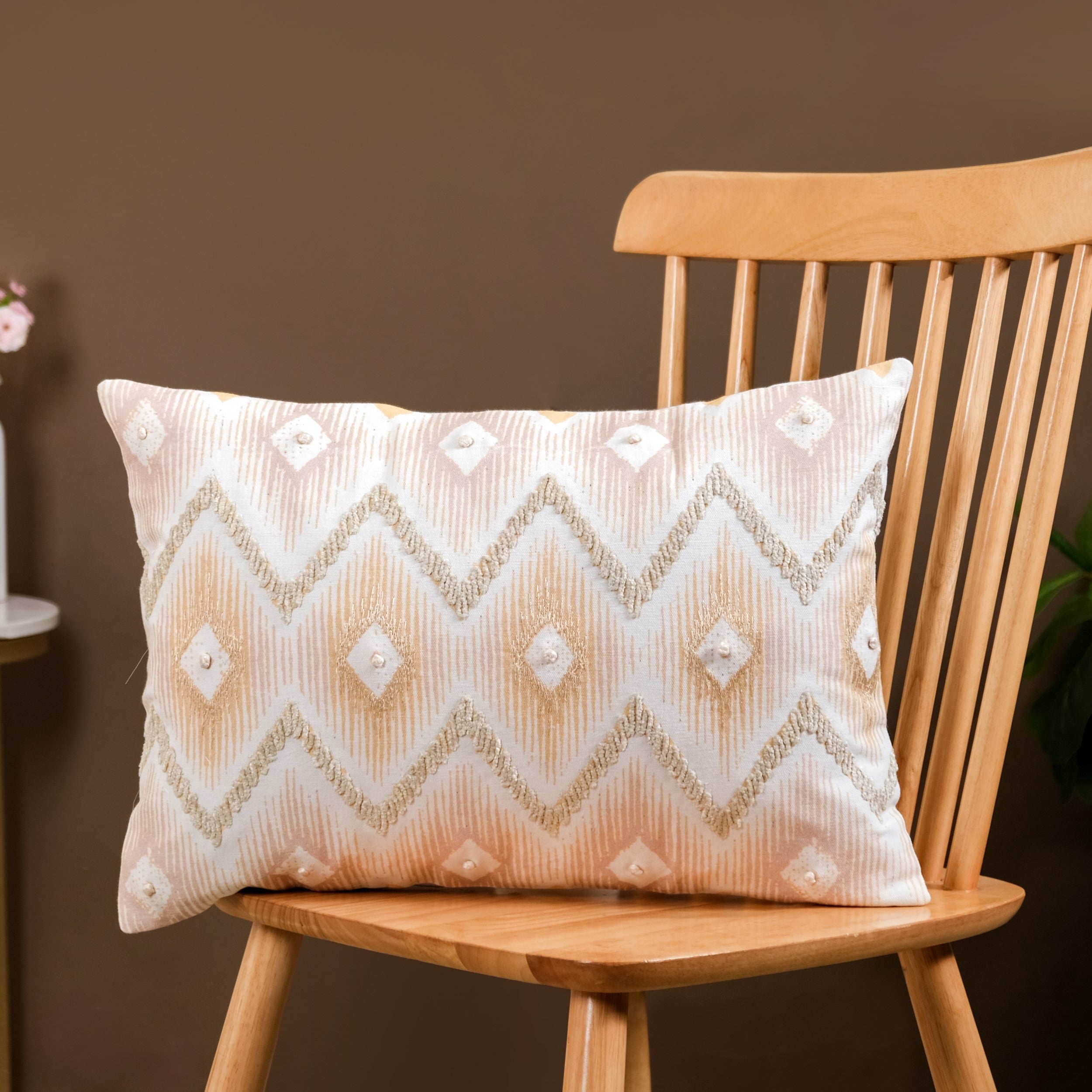 Nestasia Ikat Embroidered Cushion Cover 50x35 cm