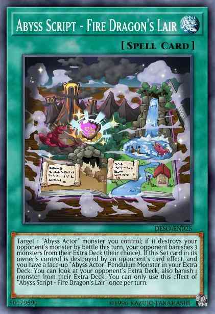 Yu-Gi-Oh! Abyss Script - Fire Dragon's Lair - DESO-EN025 - Super Rare - 1st Edition
