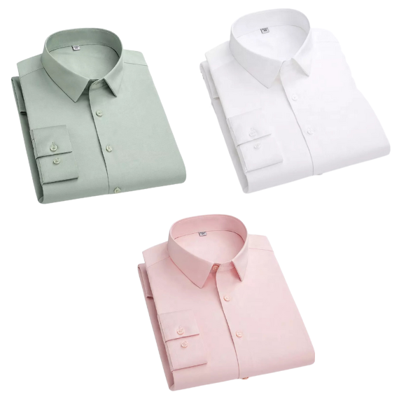 BlackTree Combo of 3 Cotton Shirt for Man (Pista, White and Pink )
