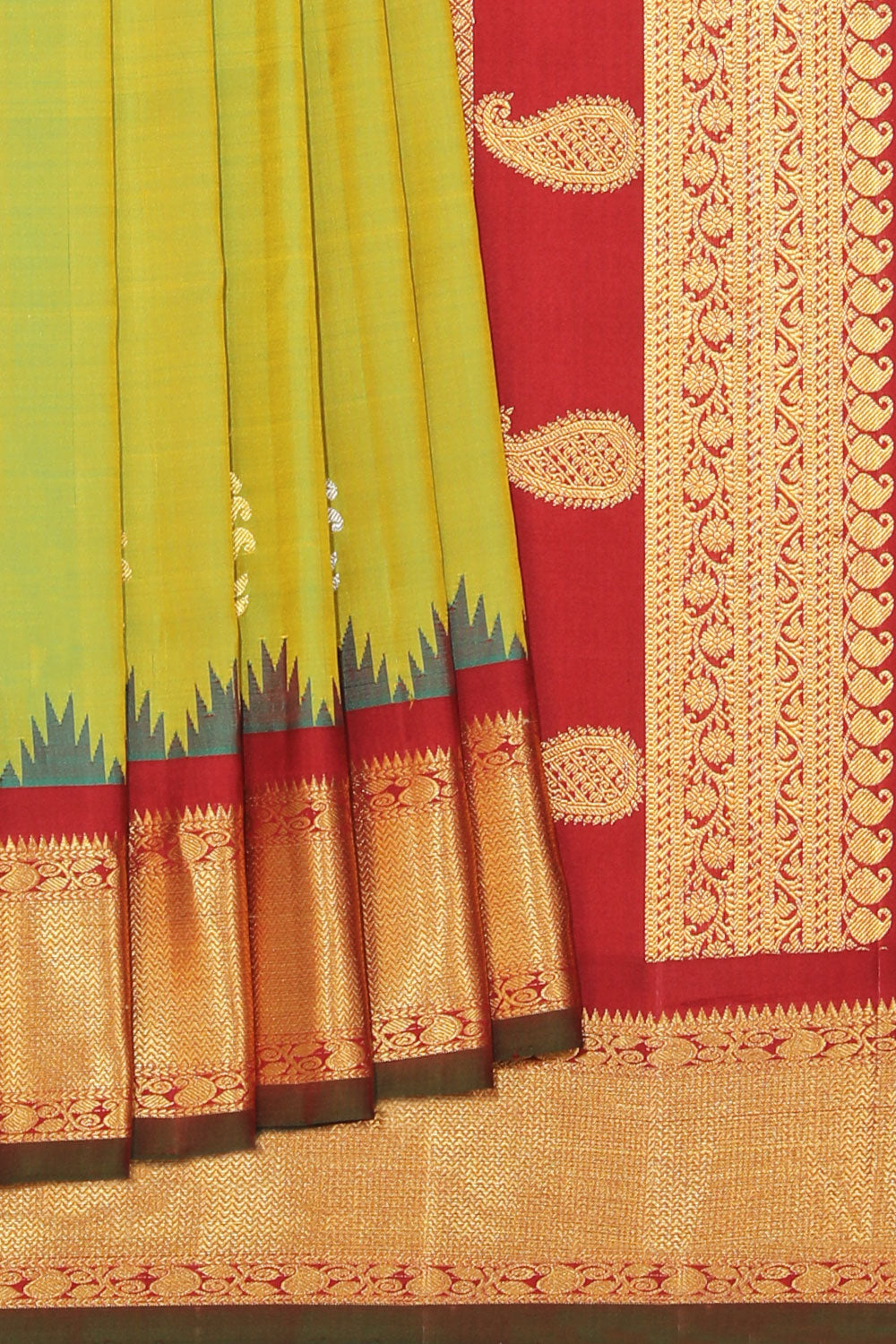 Kalanjali Gadwal Silk Green Saree – Women's
