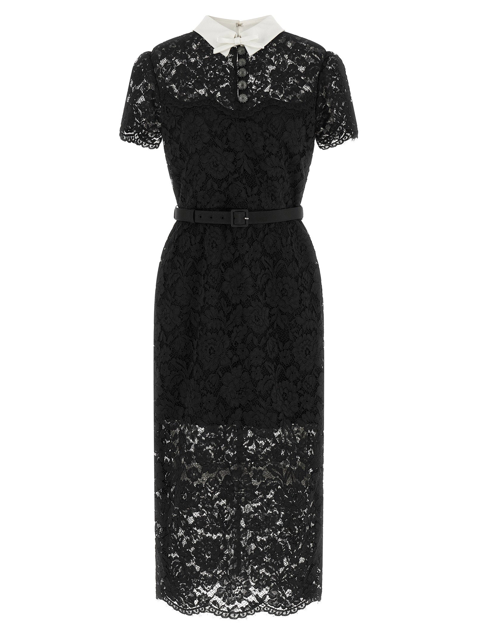Self-Portrait Lace Dress With Collar – 100% polyester