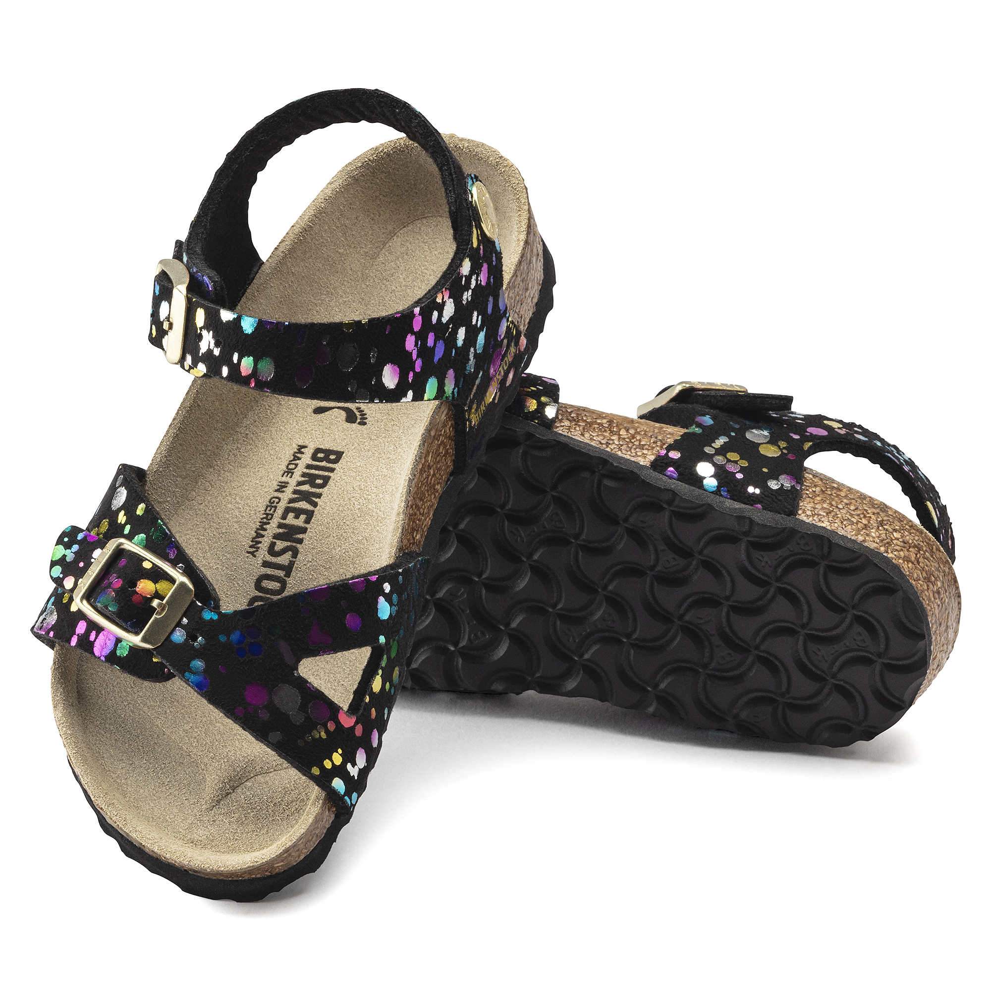 Birkenstock Rio Kids Micro Fibre – Black Black/Confetti