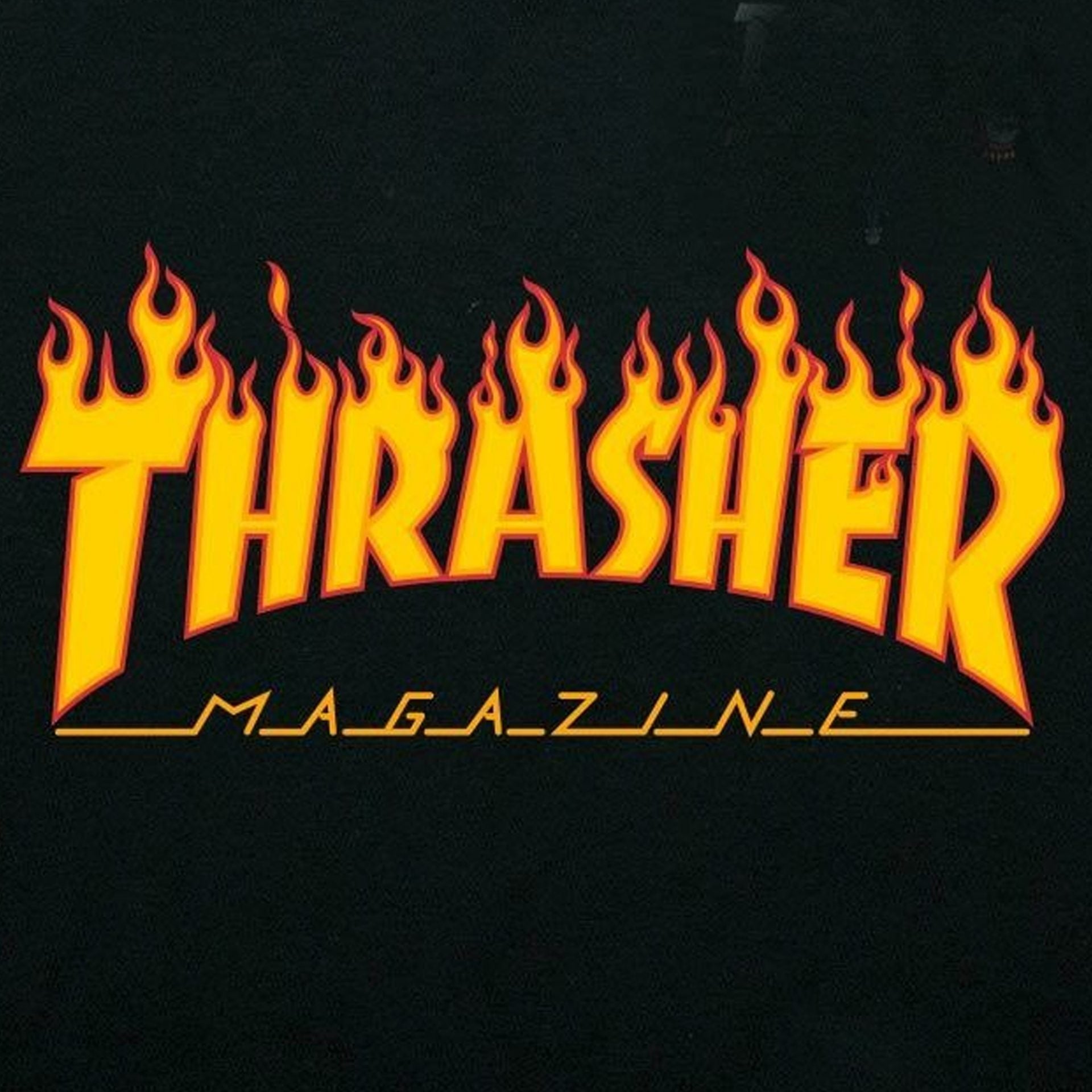Thrasher | FLAME LONG SLEEVE { BLACK