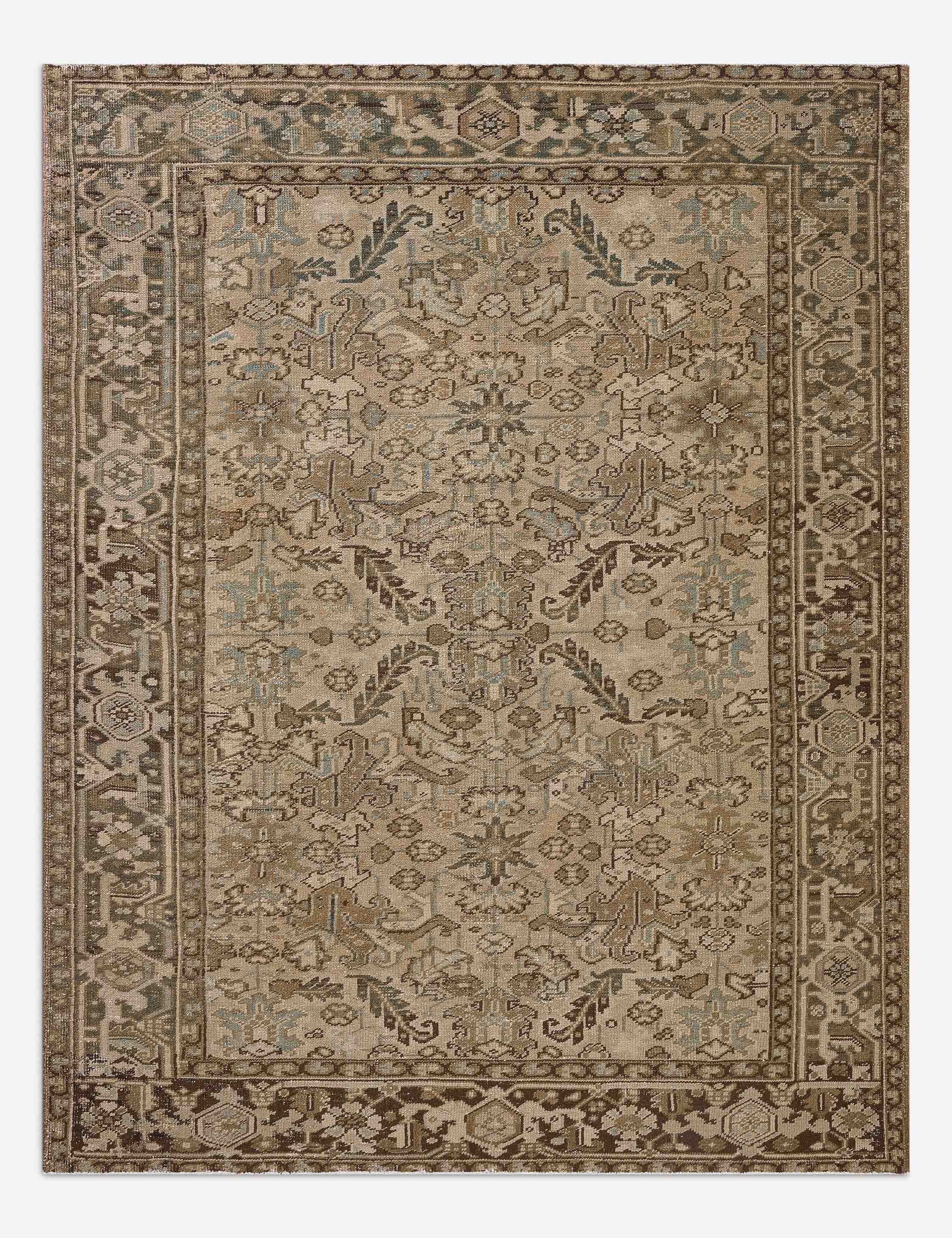 Lulu and Georgia Vintage Turkish Hand-Knotted Wool Rug No. 612, 7' x 9'