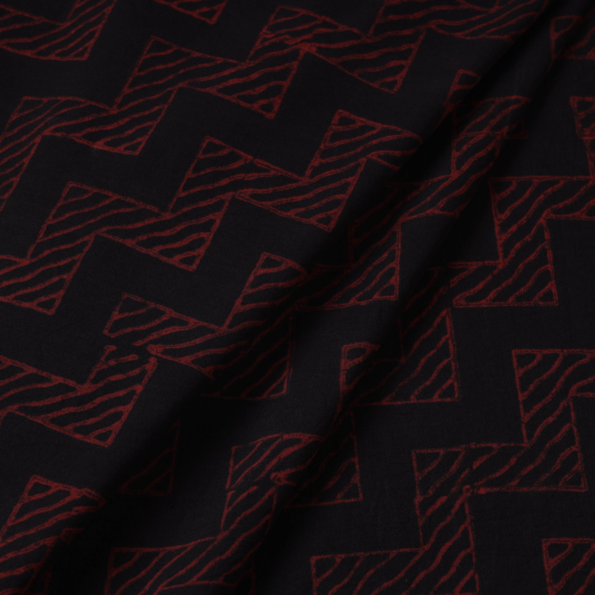HAVELI CHRONICLES Black - Hand Block Printed Cotton Akola Fabric - view 2