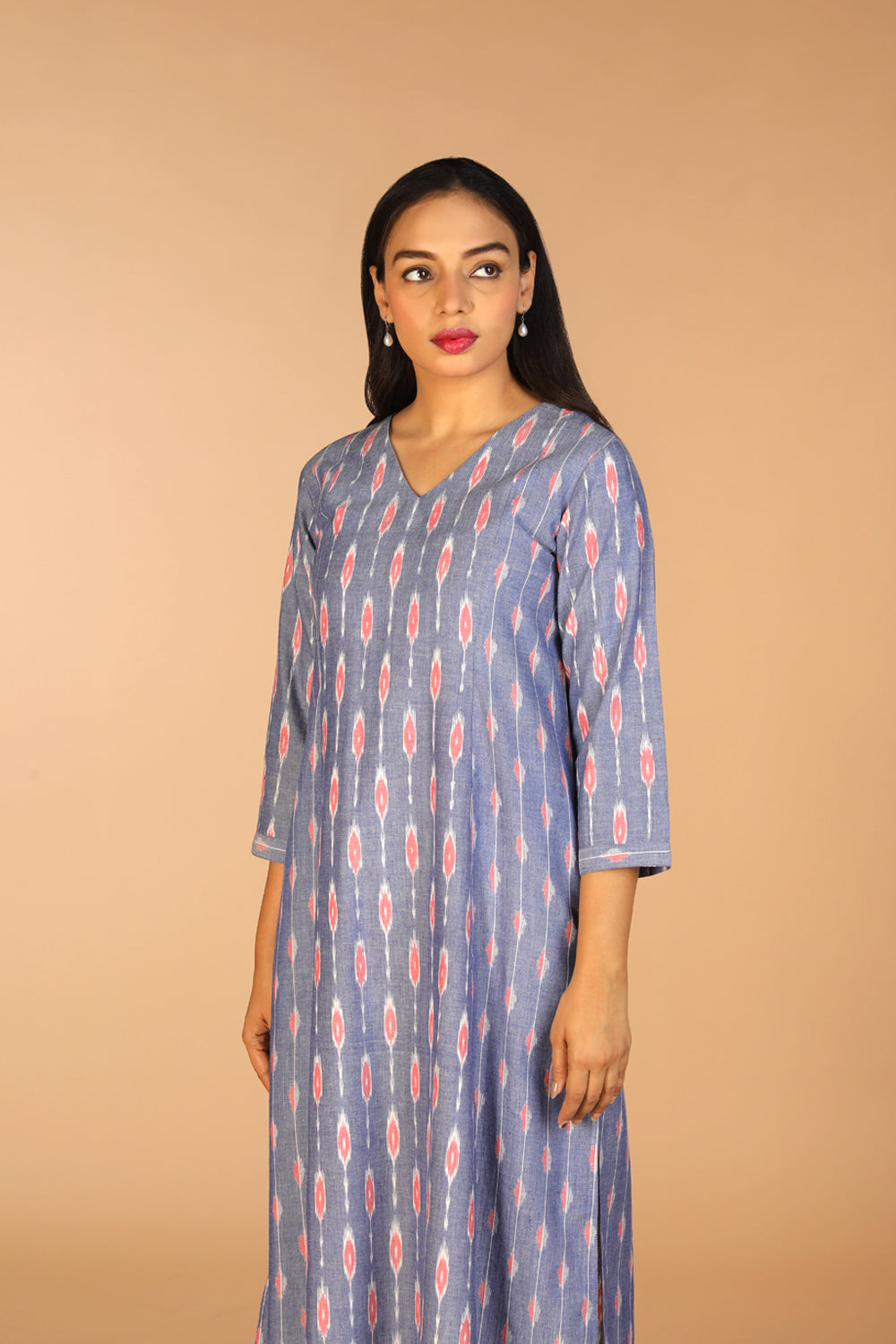 Kalanjali Ethnics Cotton Pochampally Ikat kurti - view 2