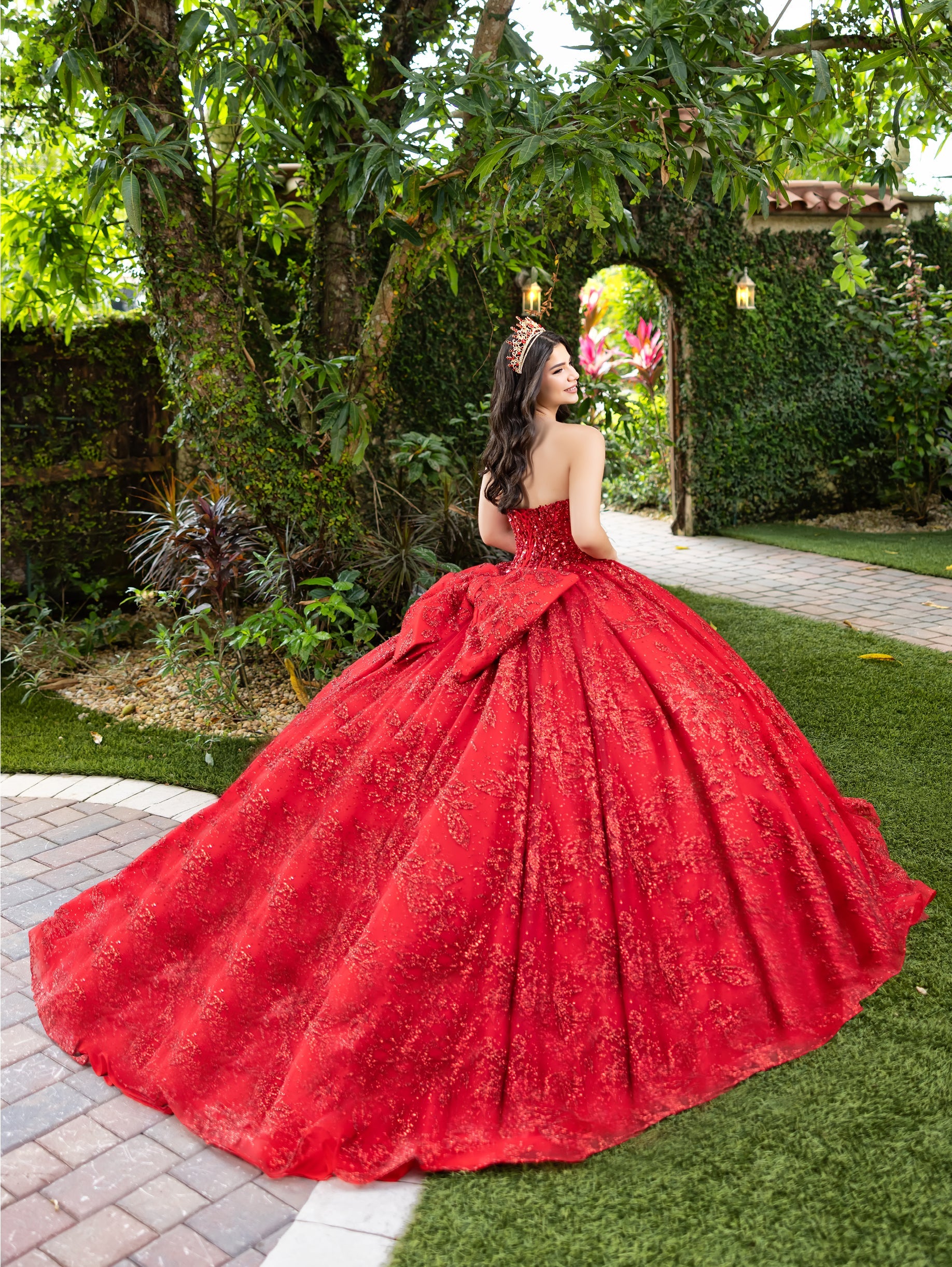 House of Wu Fiesta Gowns Glitter Strapless Ball Gown by LizLuo Fiesta 56527 - view 2