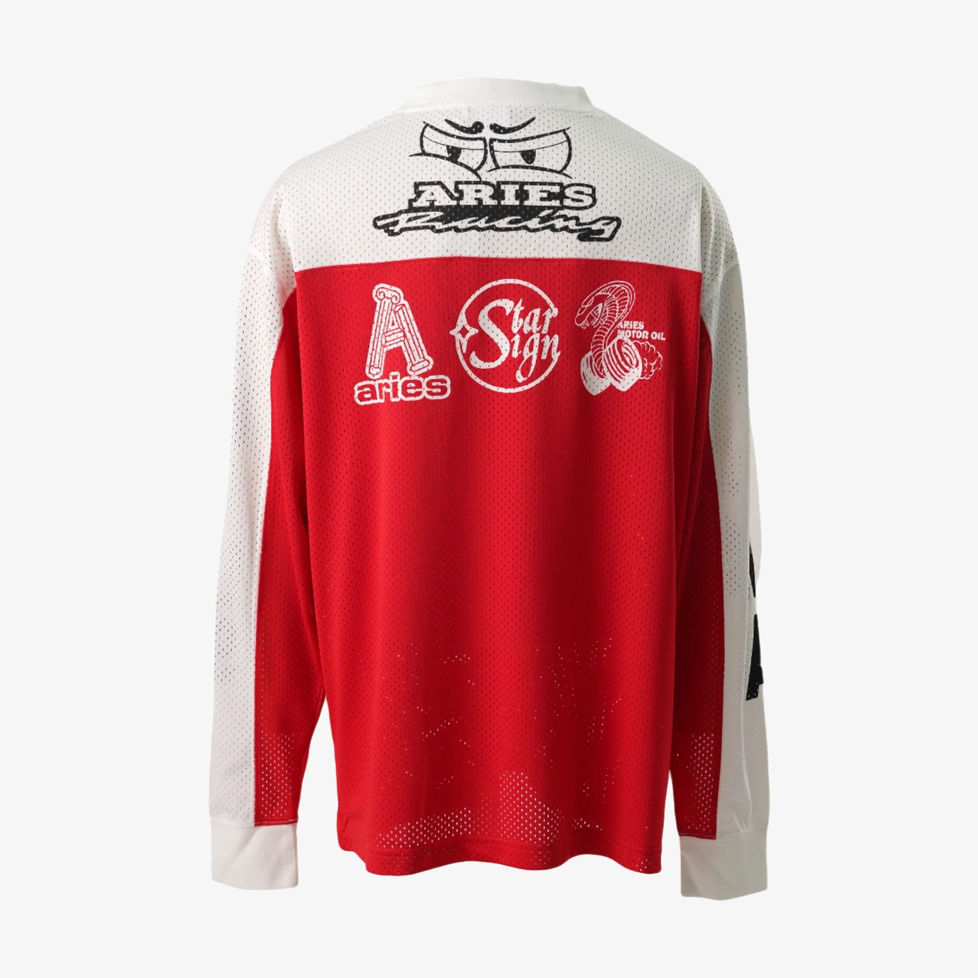 PUMA | x ARIES MESH LONGSLEEVE { WHITE/RED - view 2