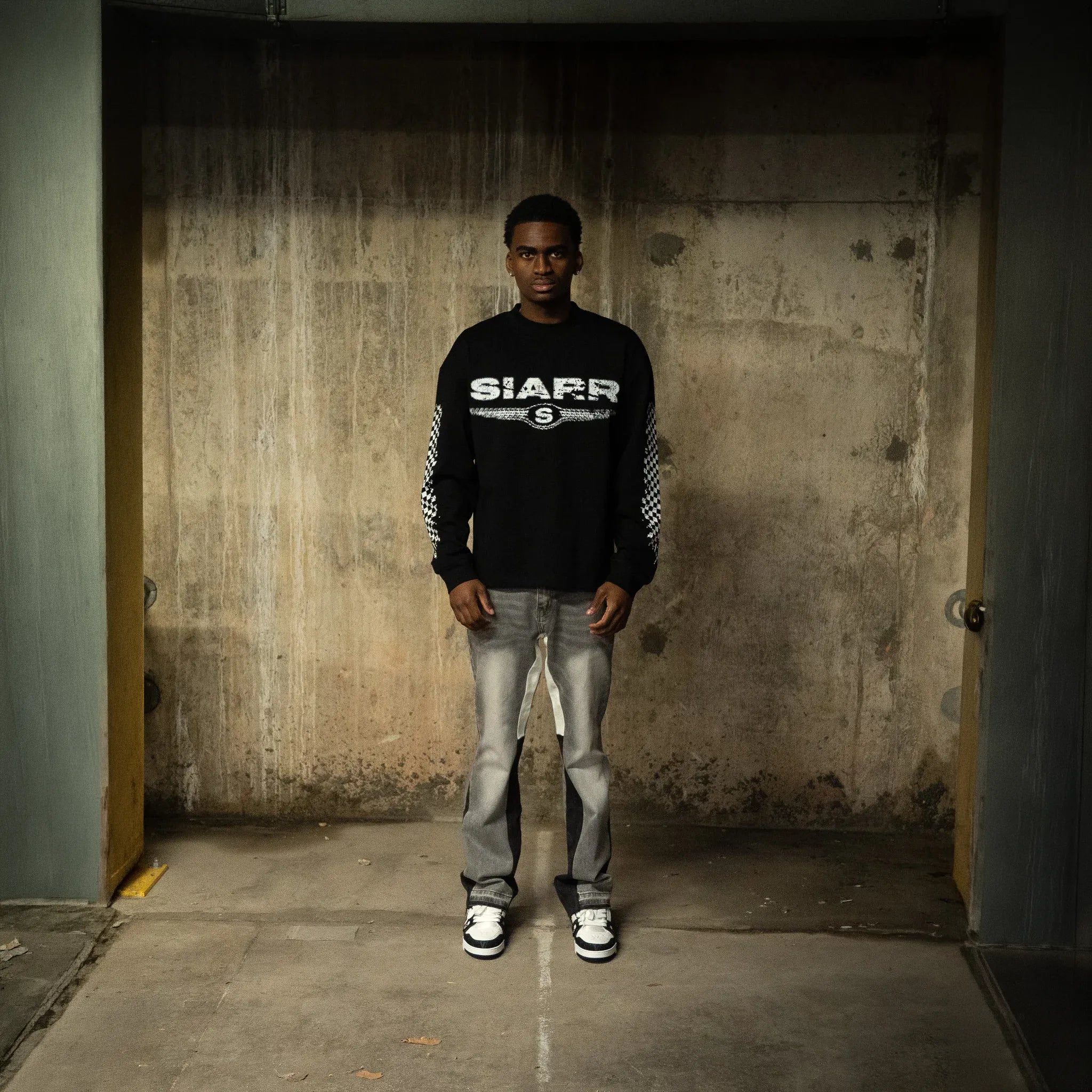 SIARR Chequered L/S Black T-Shirt - view 3