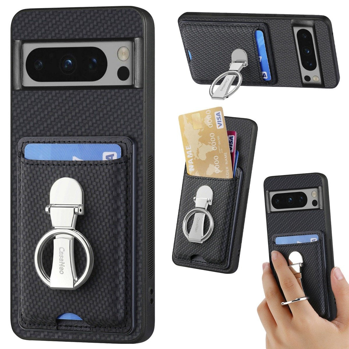 Million Cases Pixel 8 Series Elite Wallet Guard Metal Bracket Case