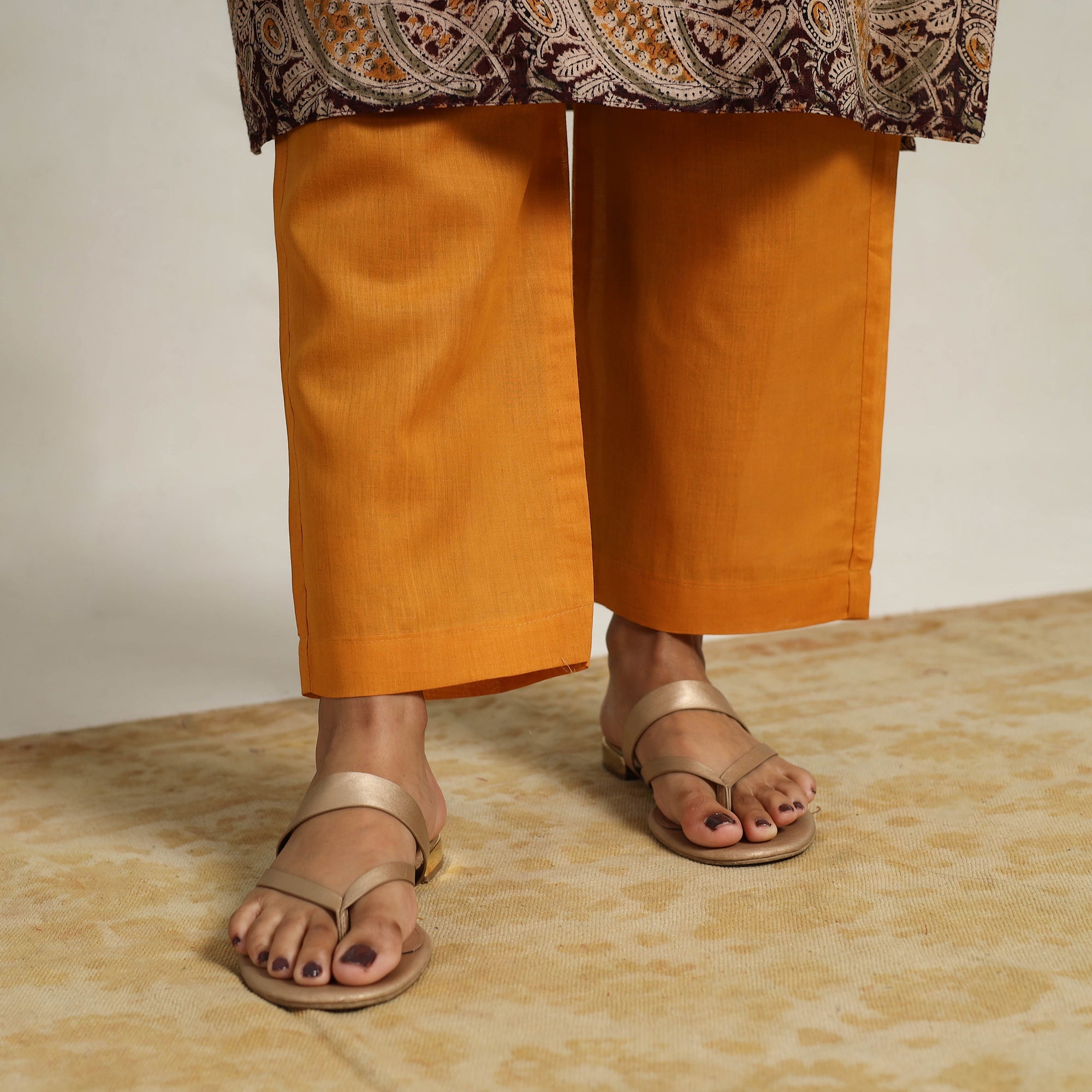 ITOKRI CASUALS Brown - Block Printed Cotton Kalamkari Kurta Set 11 - view 6