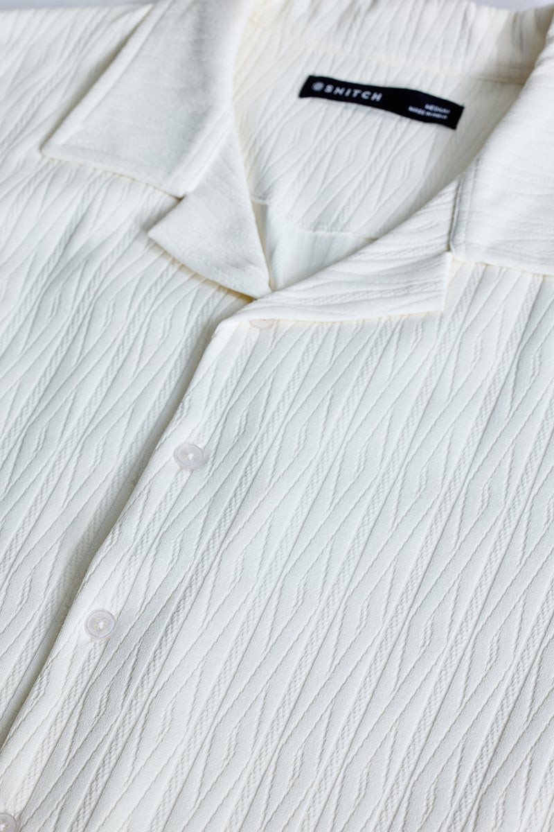 SNITCH White Cuban Textured Shirt - view 2