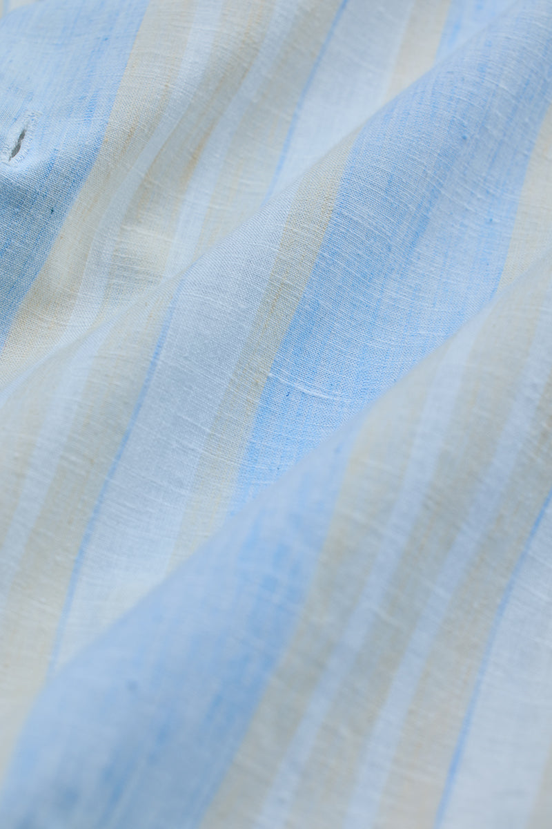 SNITCH Light Blue Stripes Slim Fit Shirt - view 9