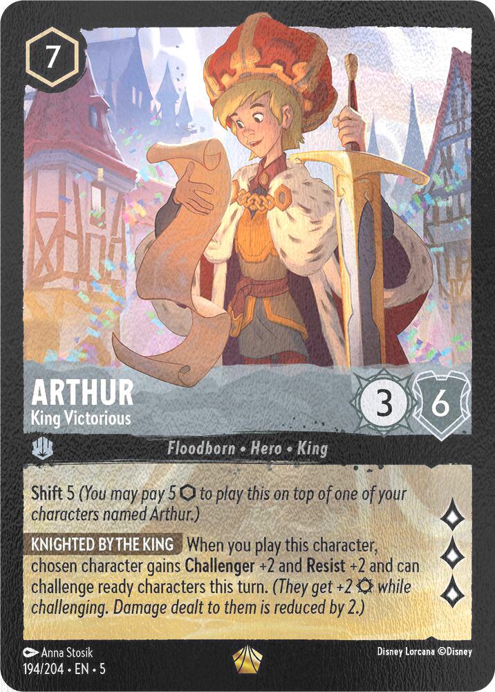 204 shimmering skies – Lorcana Arthur - King Victorious - 194/204 [Shimmering Skies] [Cold Foil]
