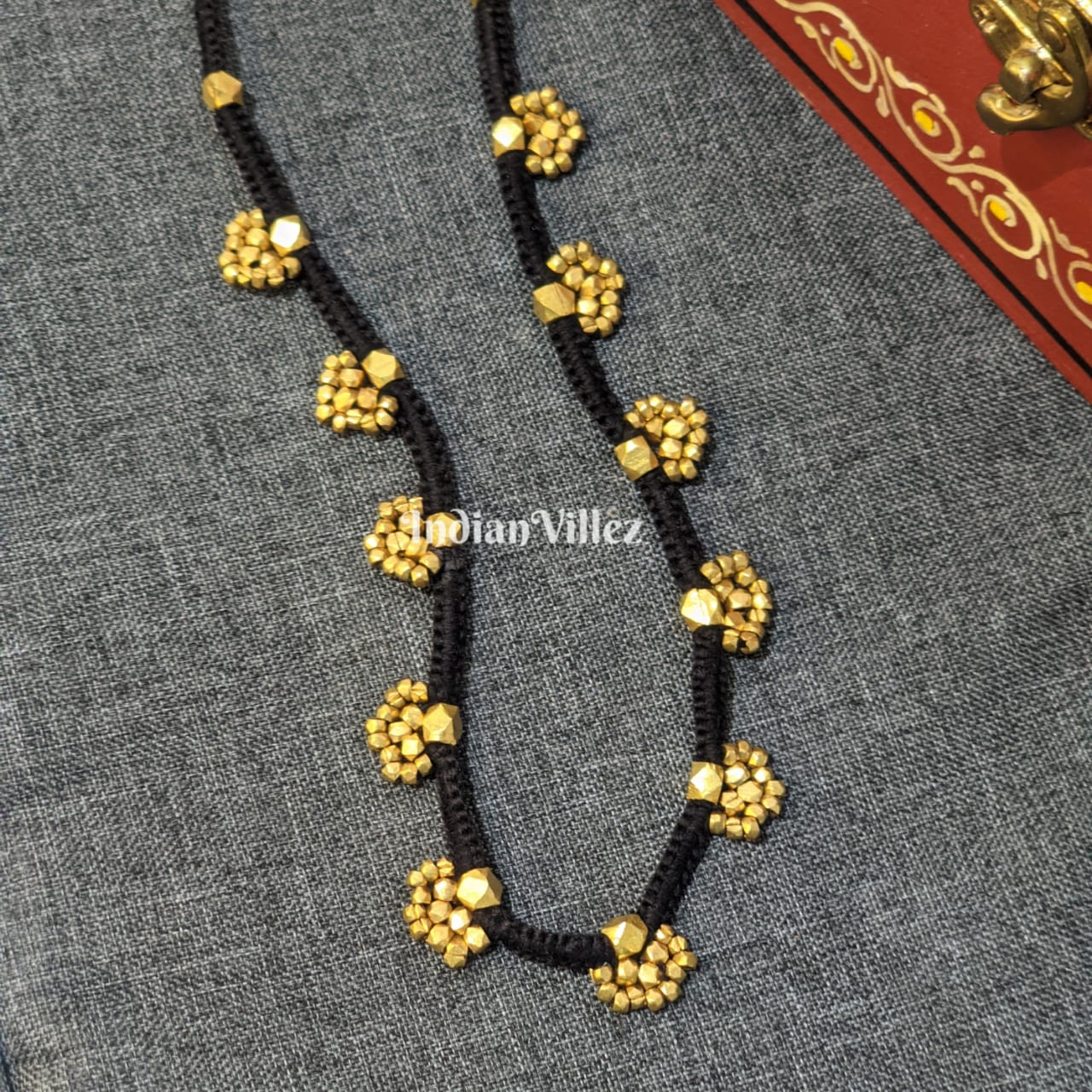IndianVillèz Black Handcrafted Dhokra Tribal Necklace