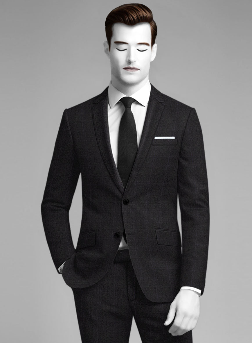 StudioSuits Napolean Artici Windowpane Charcoal Wool Jacket - view 2