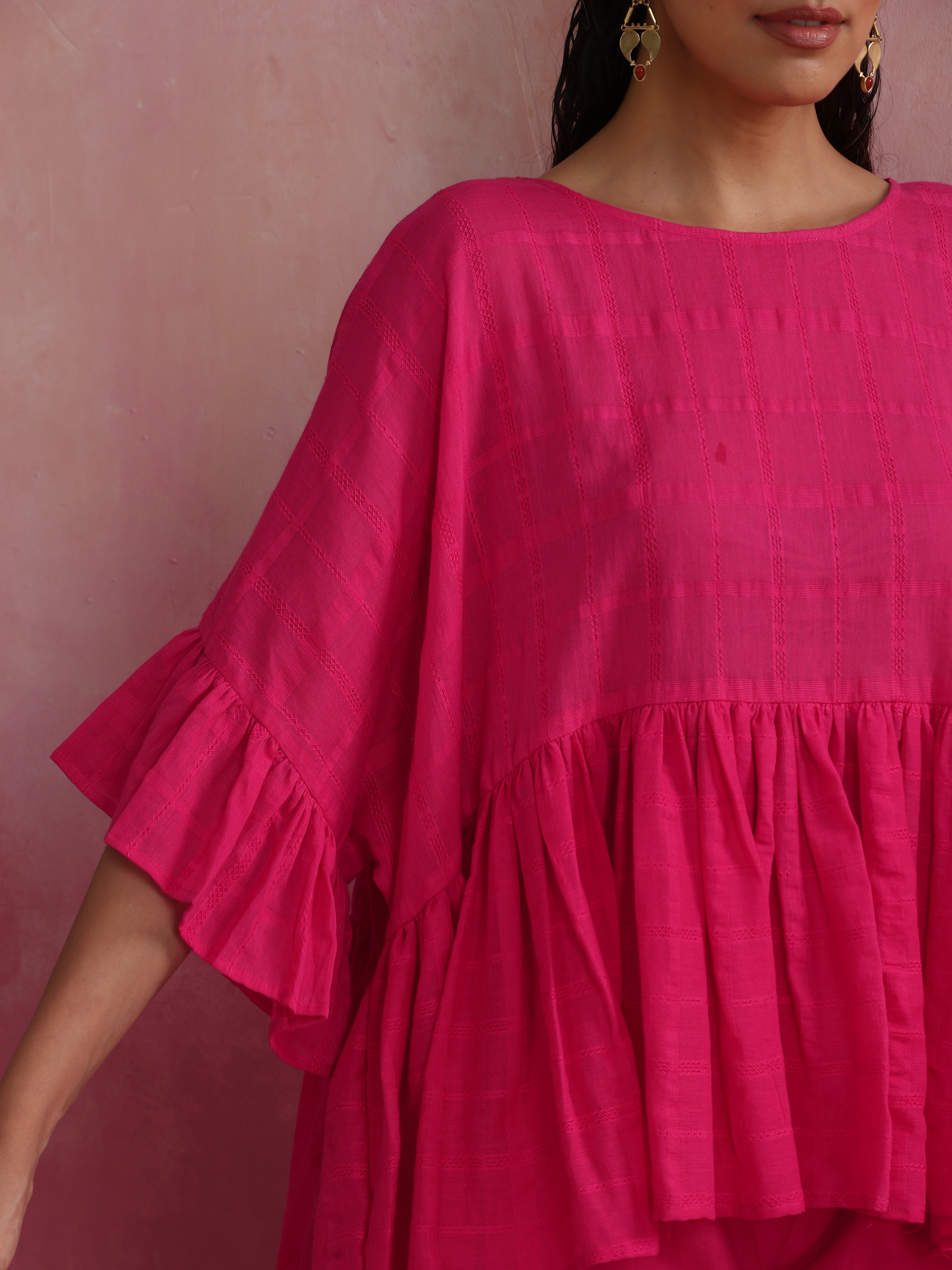 trueBrowns Pink Cotton Dobby Co-ord set - view 4