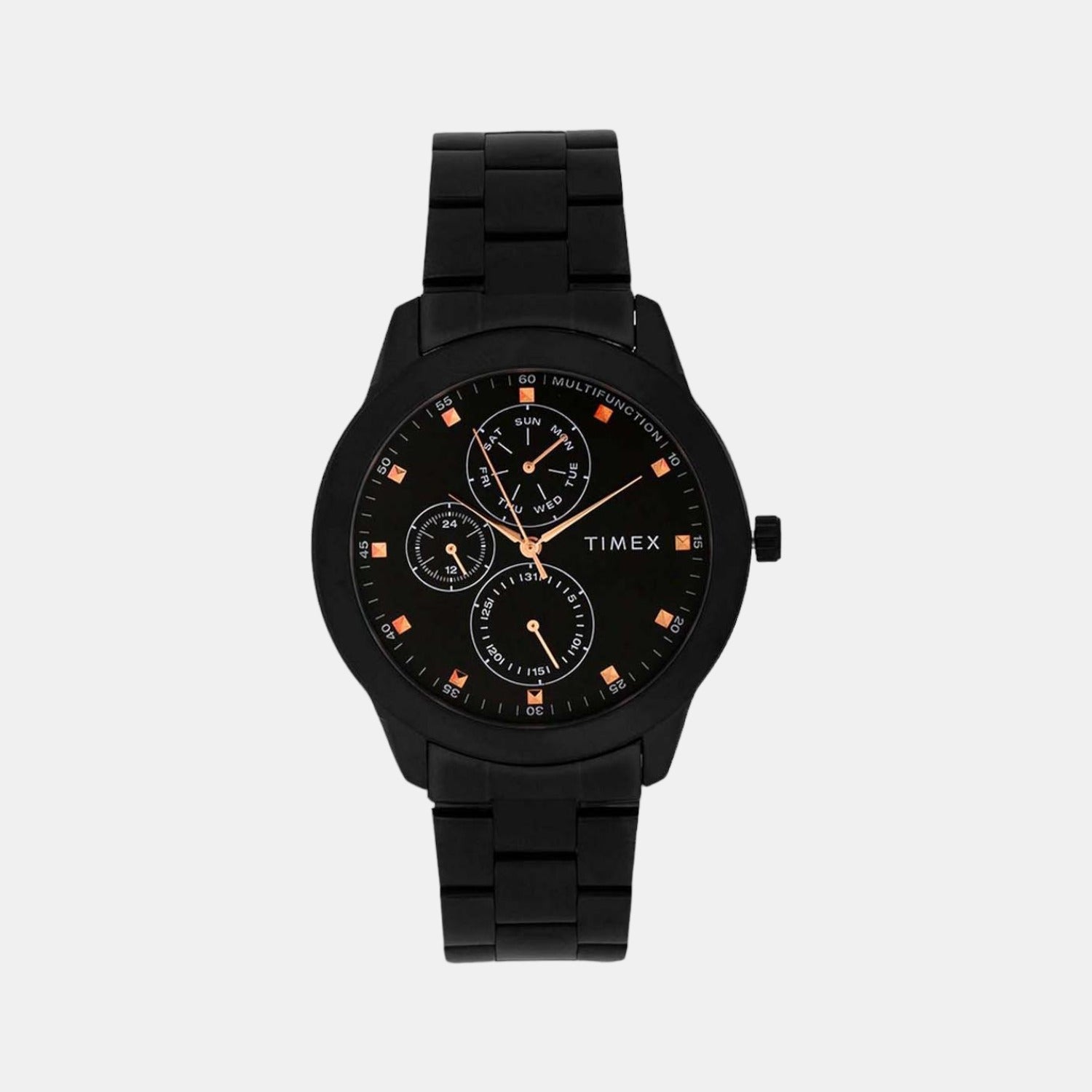 Timex Fashion Men Quartz Black Dial Chronograph Stainless Steel Watch TWEG18502