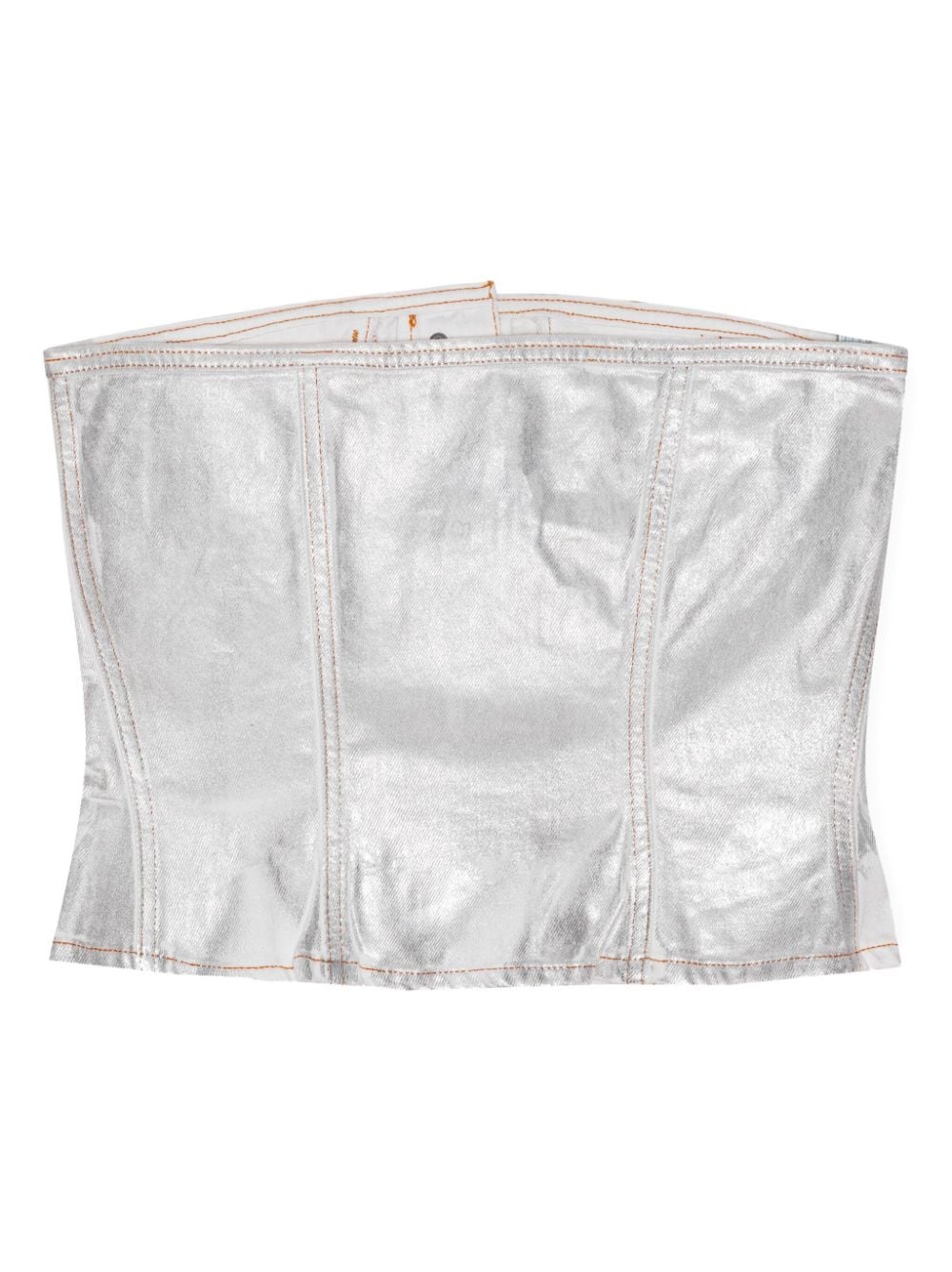 Ganni Silver Foil Denim Corsage – Organic Cotton 100% - view 2
