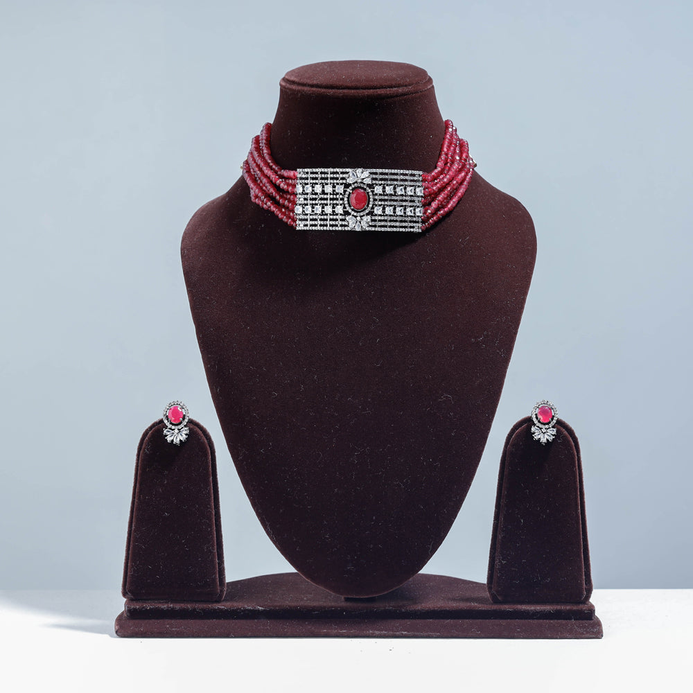 WHITE RIVER STORIES Antique Finish Beadwork Necklace Set