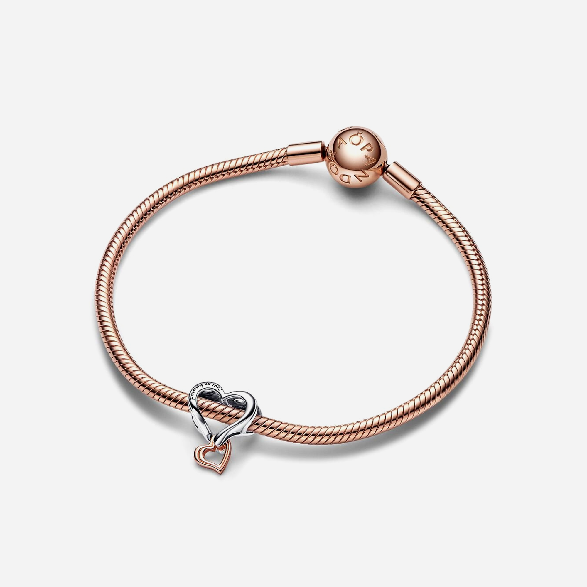 Pandora Two-tone Openwork Infinity Heart Charm Sterling Silver - view 2