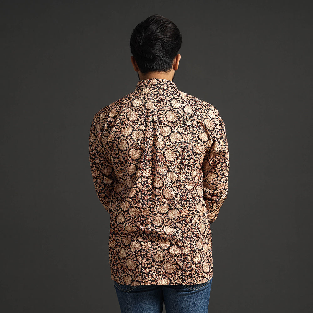ITOKRI CASUALS Black - Premium Pedana Kalamkari Block Printed Cotton Men Full Sleeve Shirt - view 7