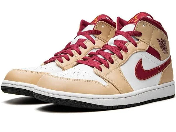 Kicks Machine Air Jordan 1 Mid "Light Curry Cardinal Red" Sale - view 7
