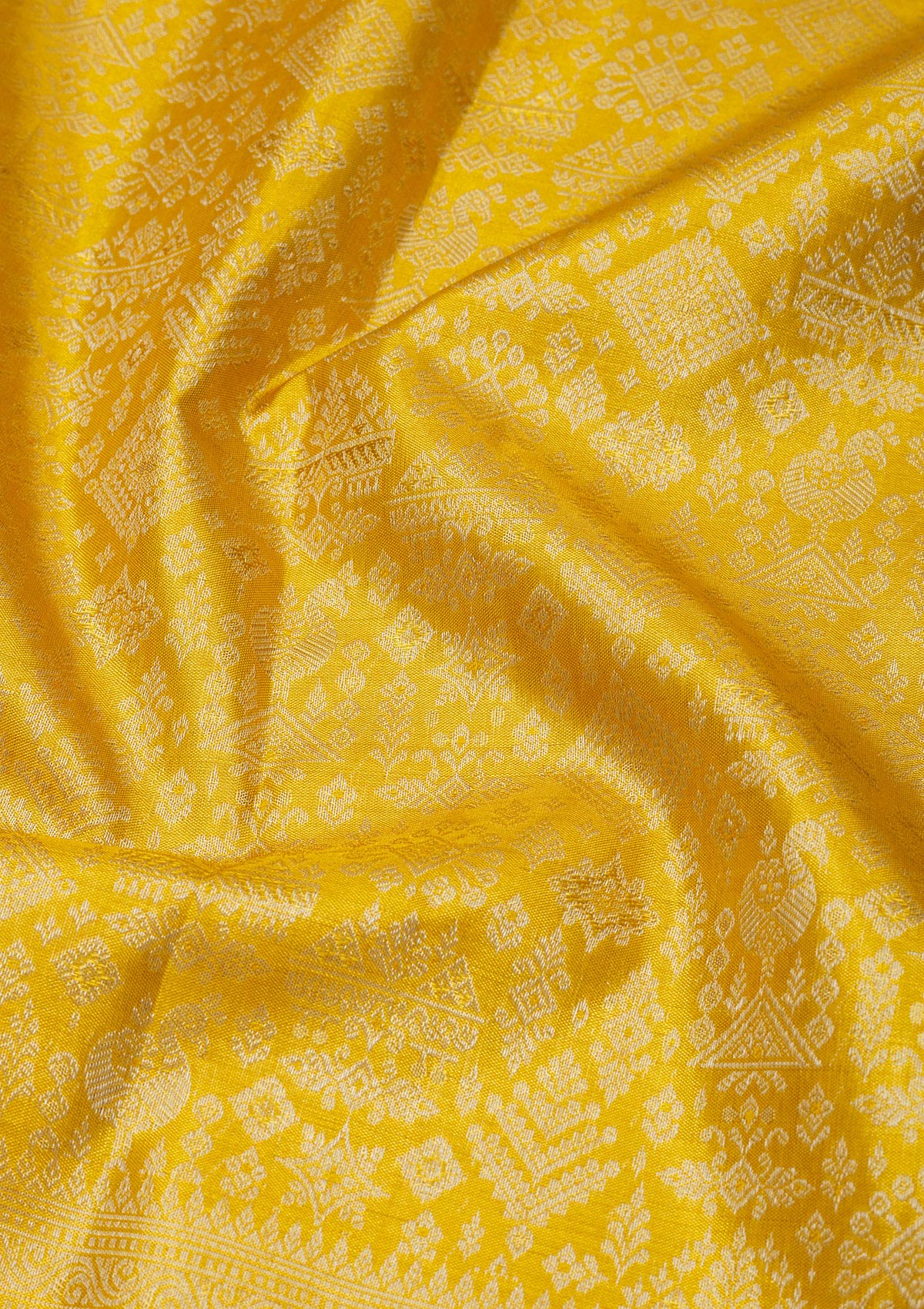 Koskii Lemon Yellow Zariwork Pure Silk Saree – Women's - view 2