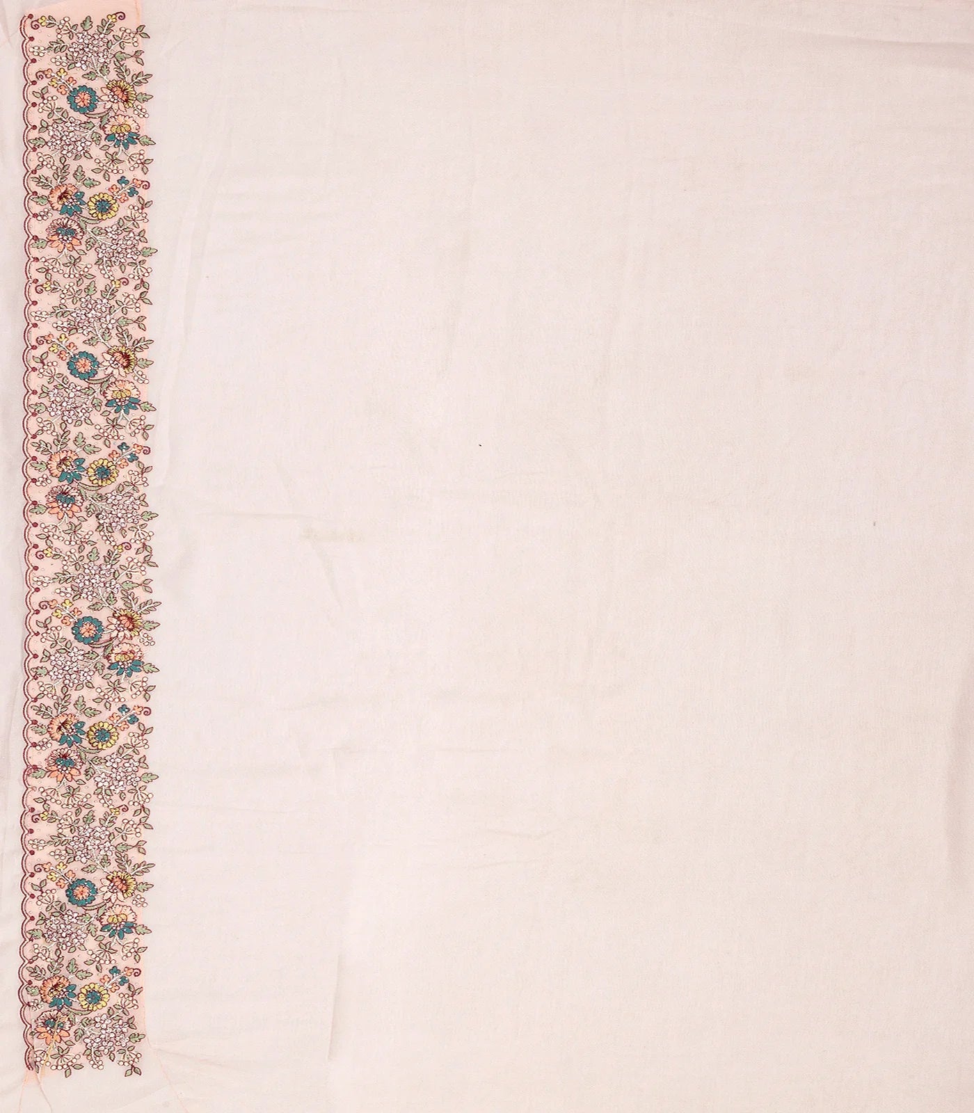 RmKV Baby Pink Blended Cotton Saree Embroidered With Meena Motifs-Baby Pink - view 2