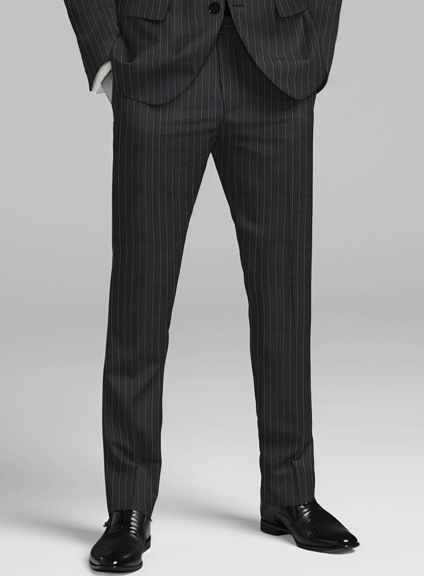 StudioSuits Napolean Abelino Stripe Black Wool Pants - view 2