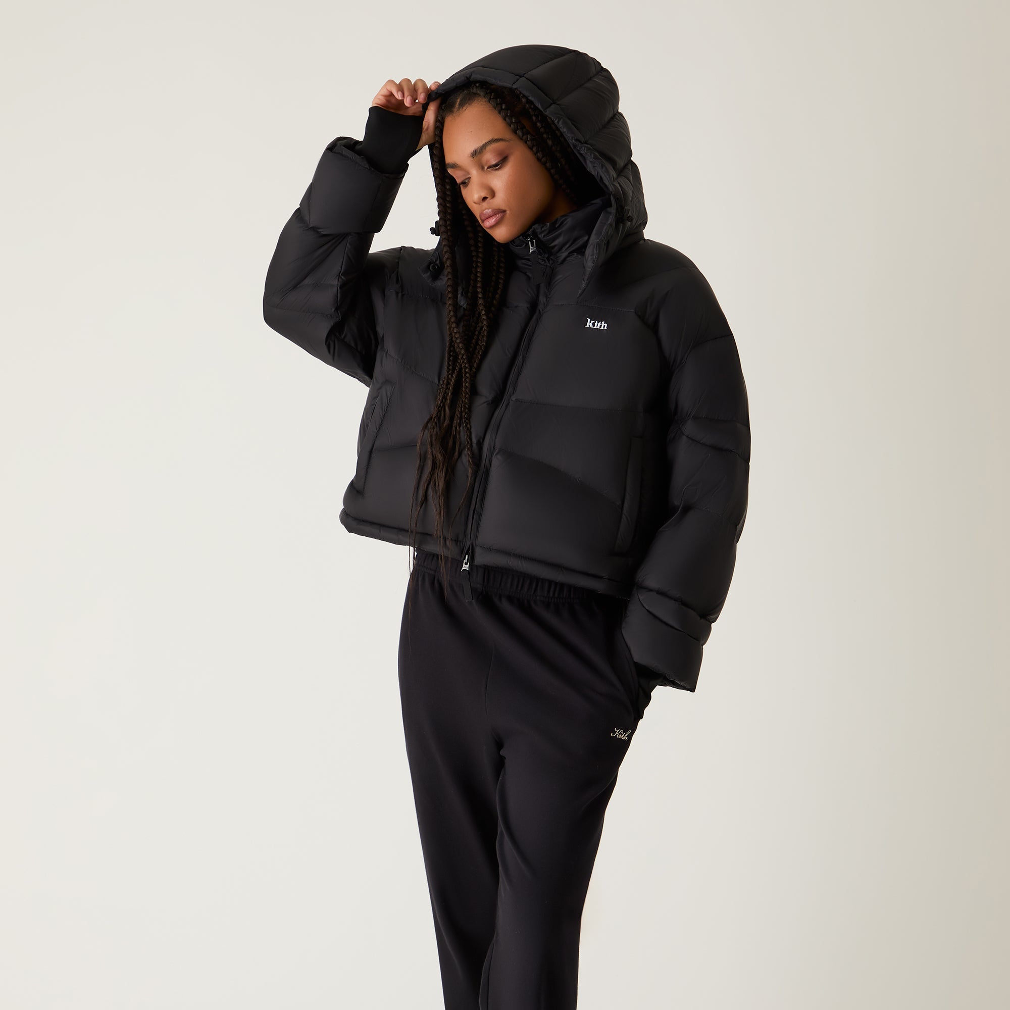 Kith Women Corey Hooded Nylon Puffer - Black - view 2