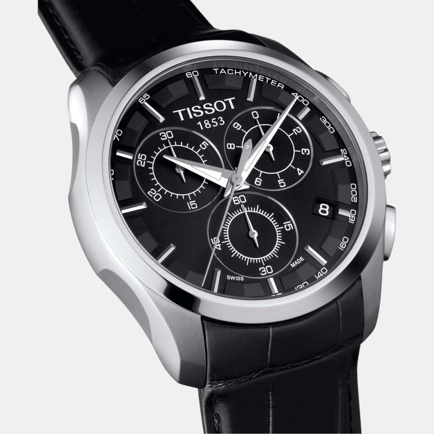 Tissot Couturier Men Quartz Black Dial Chronograph Leather Watch T0356171605100 - view 3