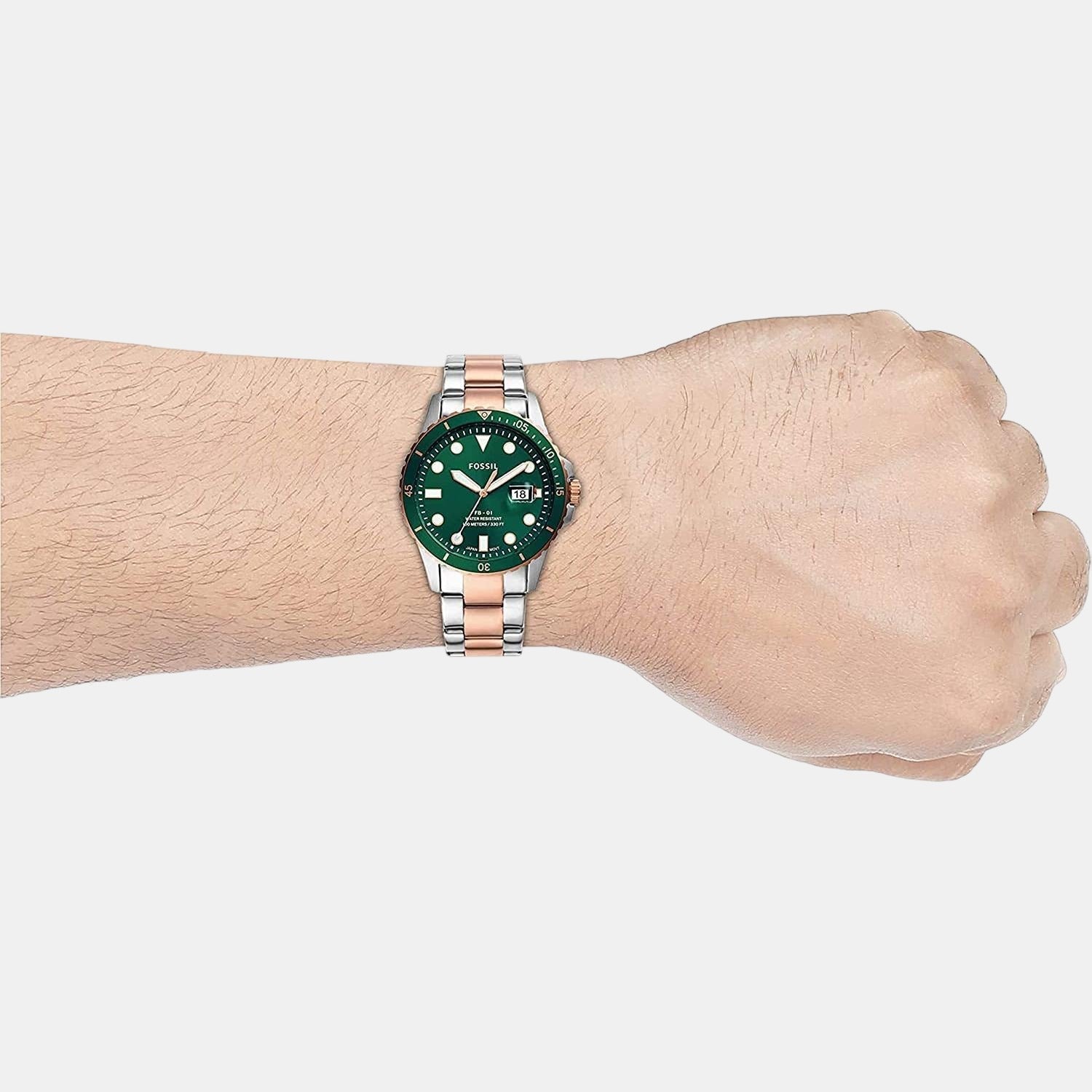 Fossil Fb-01 Men Quartz Green Dial Analog Stainless Steel Watch FS5743 - view 4