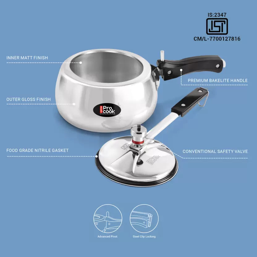 Curve Aluminium Pressure Cooker Inner Lid (Milton Procook) - view 4