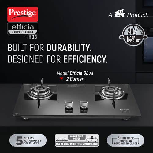 Prestige Efficia Convertible Glasstop Hob One-Touch Advance Auto-Ignition | Black - view 2
