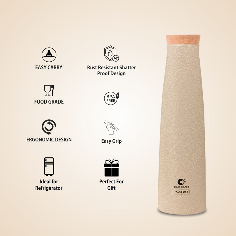 Clay Craft Vacbott Crest Combo Set Single Walled Non Insulated Water Bottle with Single Walled Victor Mug (2 Pcs) | Set of 3 Pcs - view 5