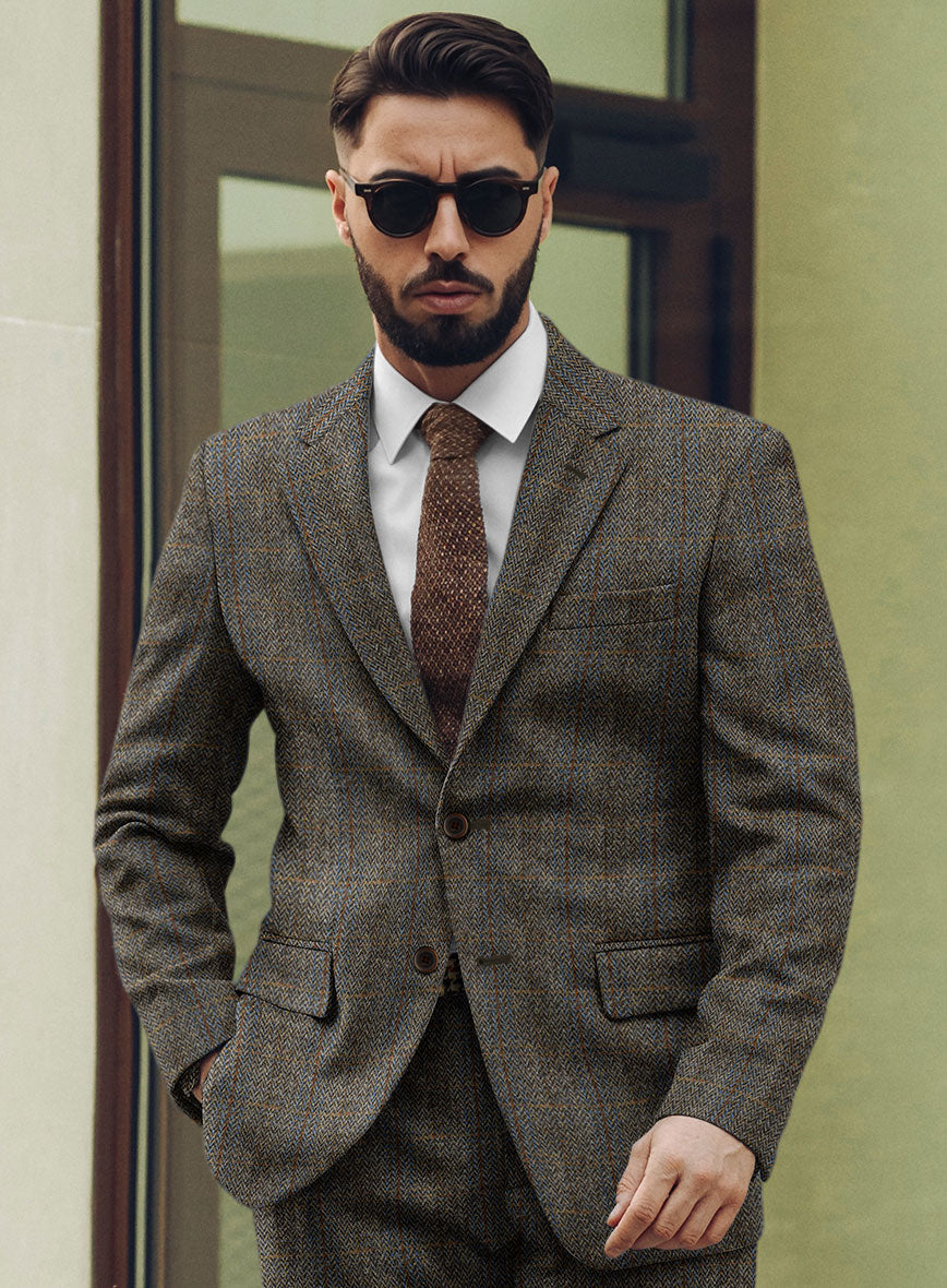 StudioSuits Harris Tweed Ranger Gray Blue Suit - view 4
