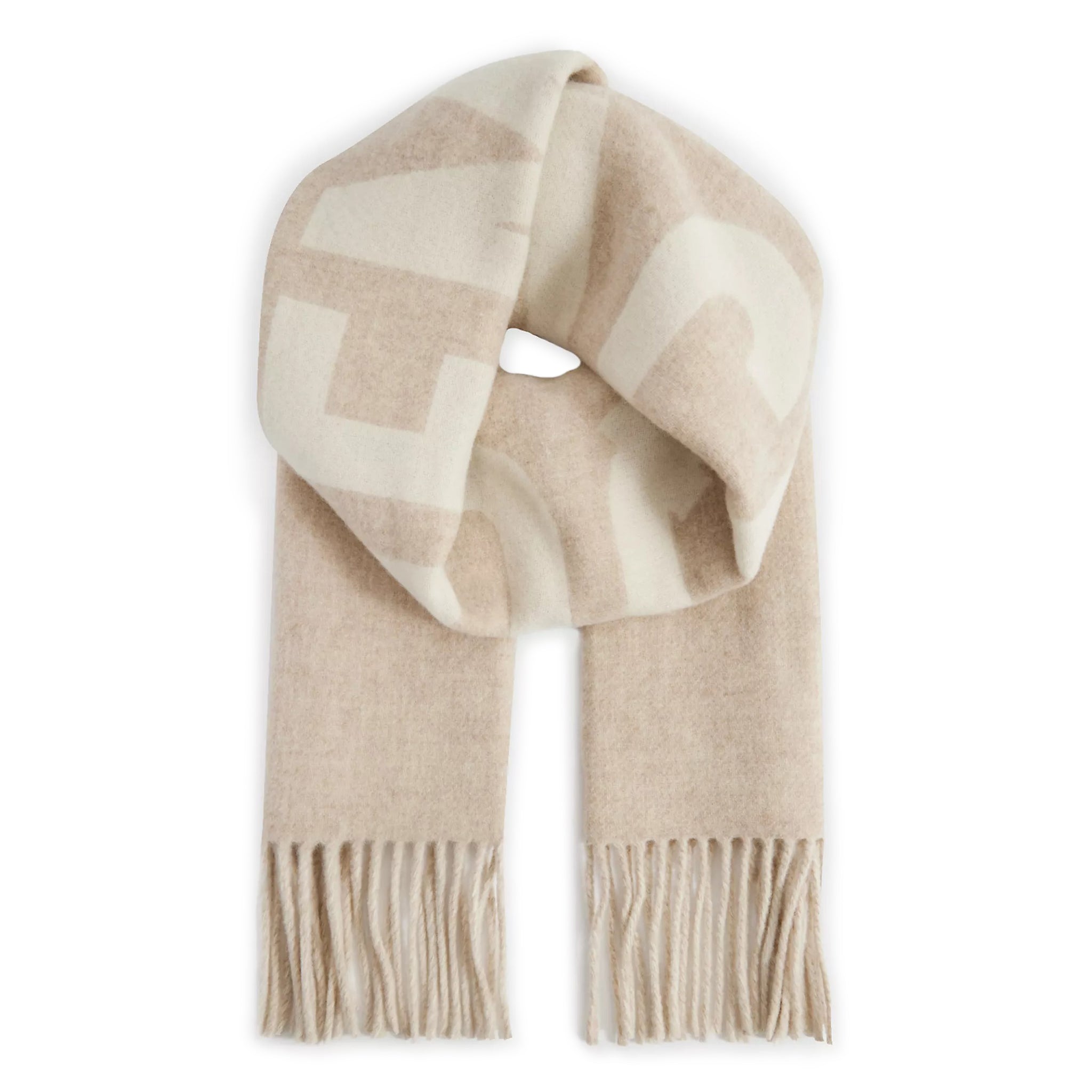 Jacquemus L'echarpe Fringe Logo Multi-Beige Scarf - view 4