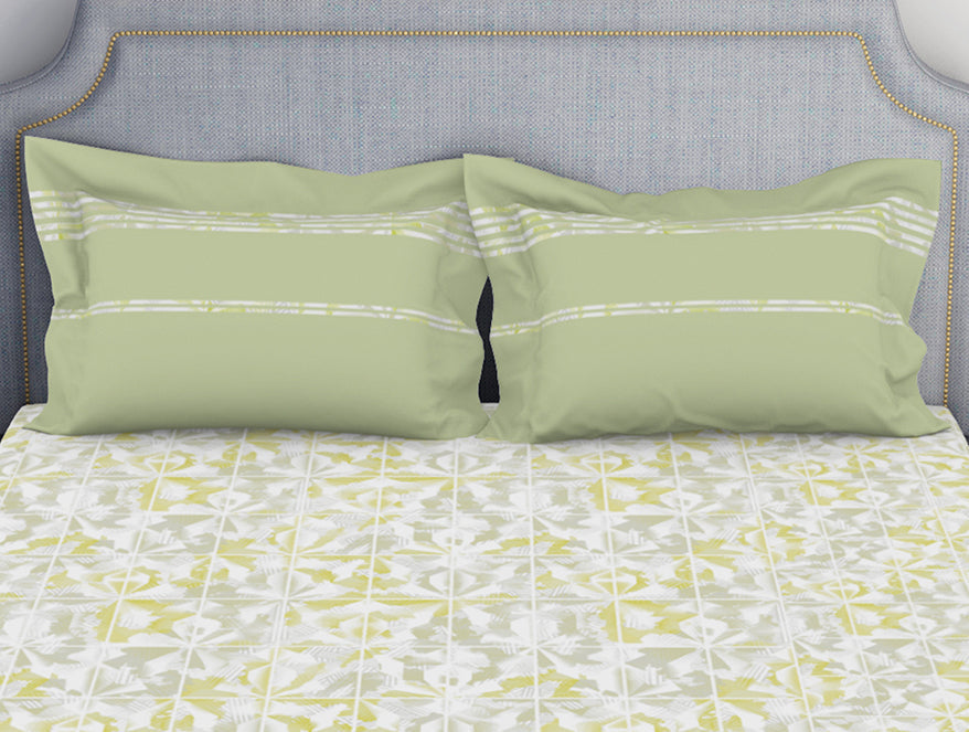 Spaces India Organic Textures Geometric 100% Cotton Double Bedsheet - Essentials by Spaces - view 10